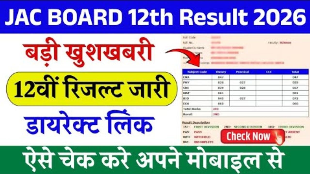 JAC Board 12th Exam Result 2026 Live